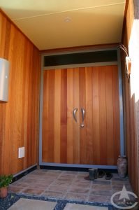 cedar door and siding