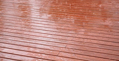 Cedar Deck in the Rain