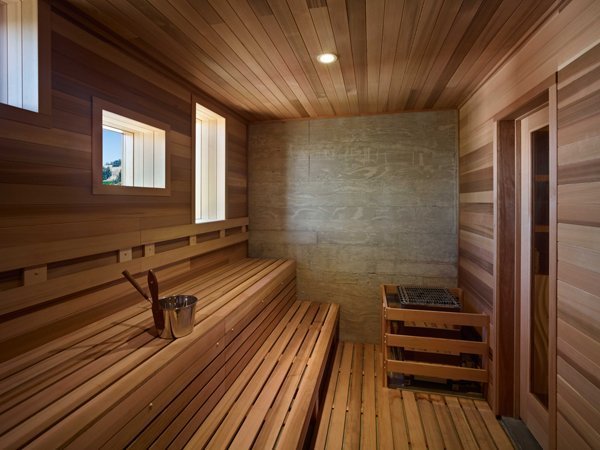 ground level cedar sauna