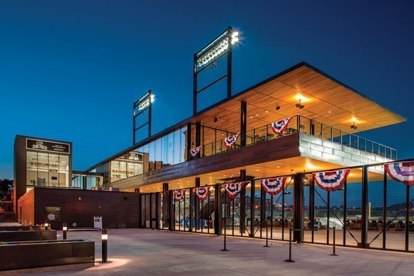 BALLPARK BEAUTY: Western Red Cedar helps set the stage for the theatrical vibe that Saints games are renowned for.