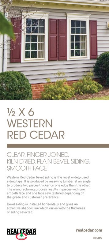 Item#01 – ½ X 6 WRC Clear, Finger-Jointed, KD, Plain Bevel Siding, Smooth Face