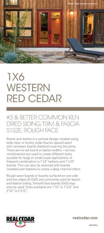 Item#15 – 1X6 WRC #3 Common & Better, KD, Rough Face For Trim, Fascia and Board & Batten Siding